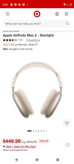 Apple AirPods Max 2 Starlight used
