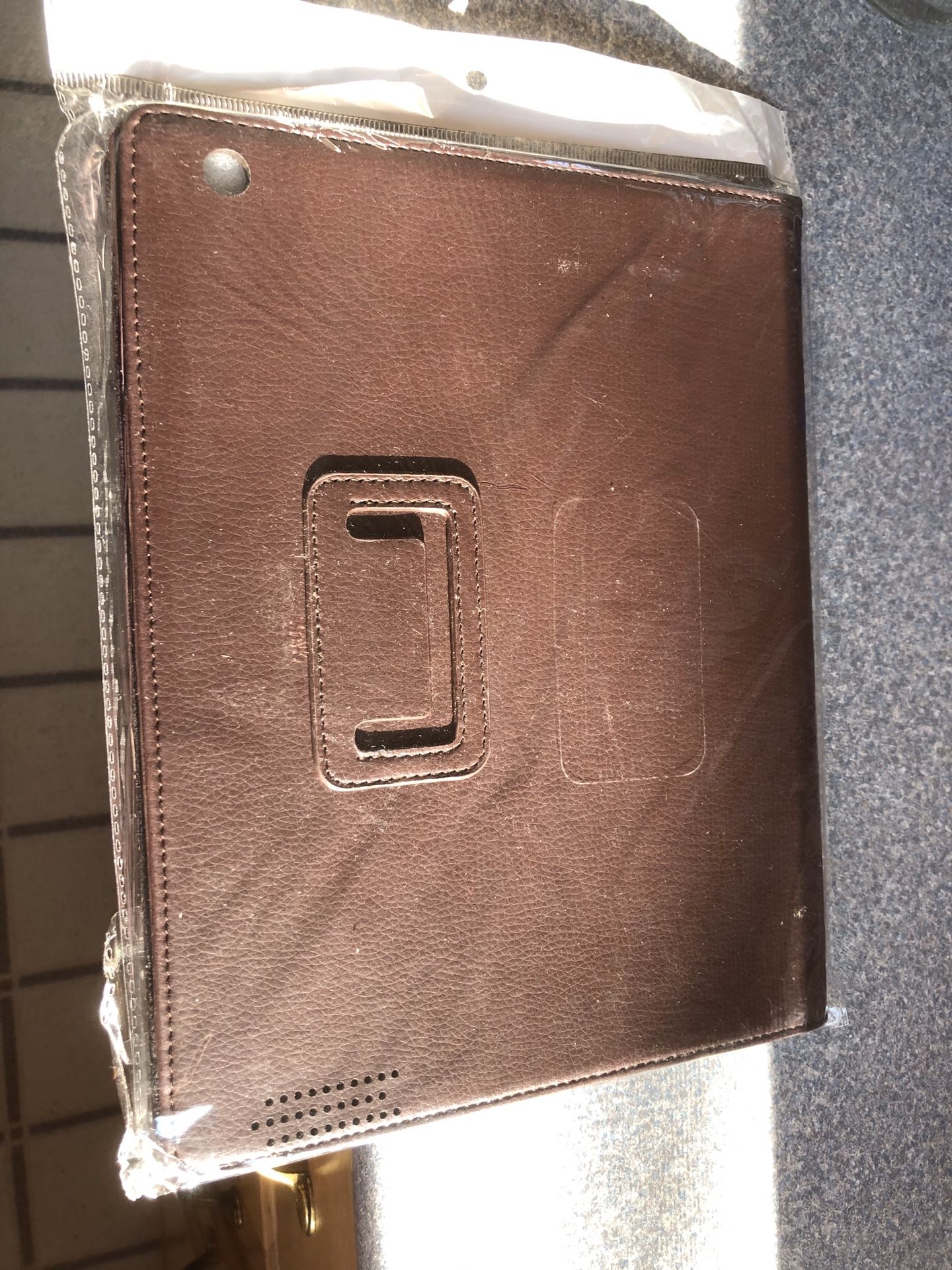 Leather iPad cover/stand-brown