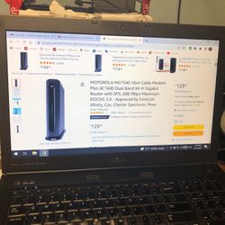 MOTOROLA MG7540 16x4 Cable Modem Plus AC1600 Duel Band Wi-Fi Gigabit Router With DFS, 686 Mbps Maximum DOCS IS 3.0 - Approved By Comcast Xfinity, Cox,