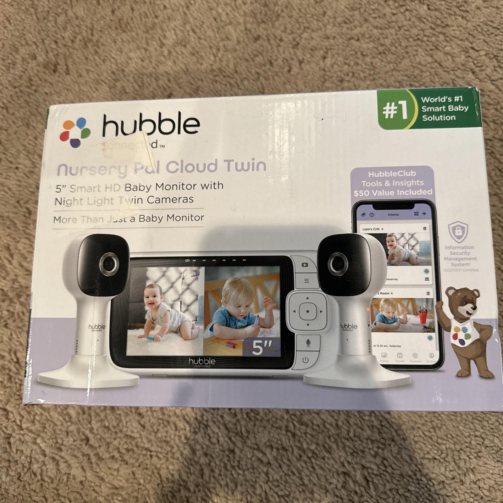Hubble Connected - Nursery Pal Cloud Twin 5" Smart HD Baby Monitor