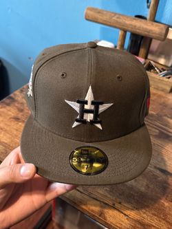 Houston Astros mocha Bang Travis Scott brown world 7 3/8 hat club fitted new