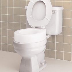 New Carex Toilet Seat Riser, Elongated Raised Toilet Seat  