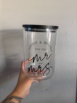 Mr & Mrs Advice & Wishes Wedding Card Jar