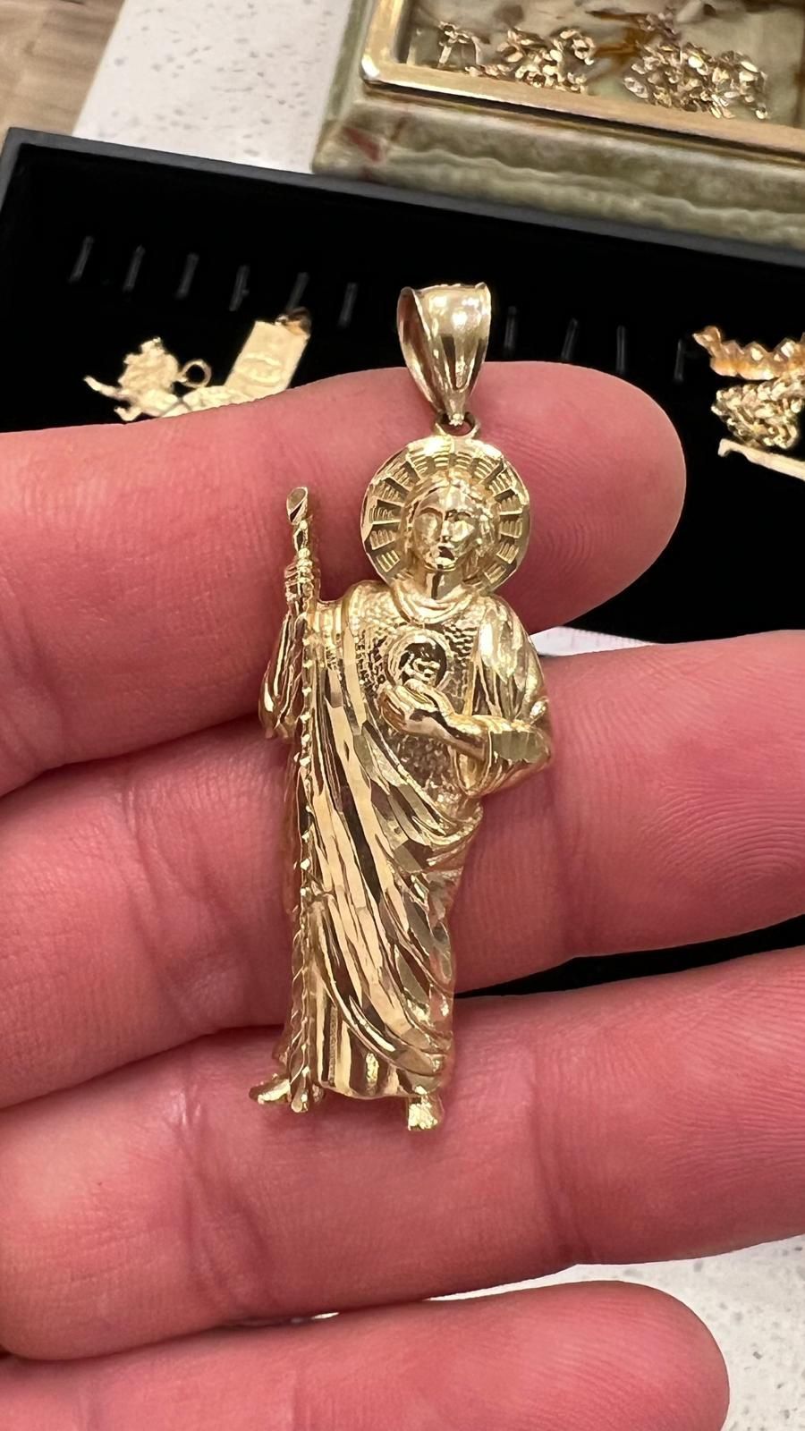 San Judas 14k solid gold pendant