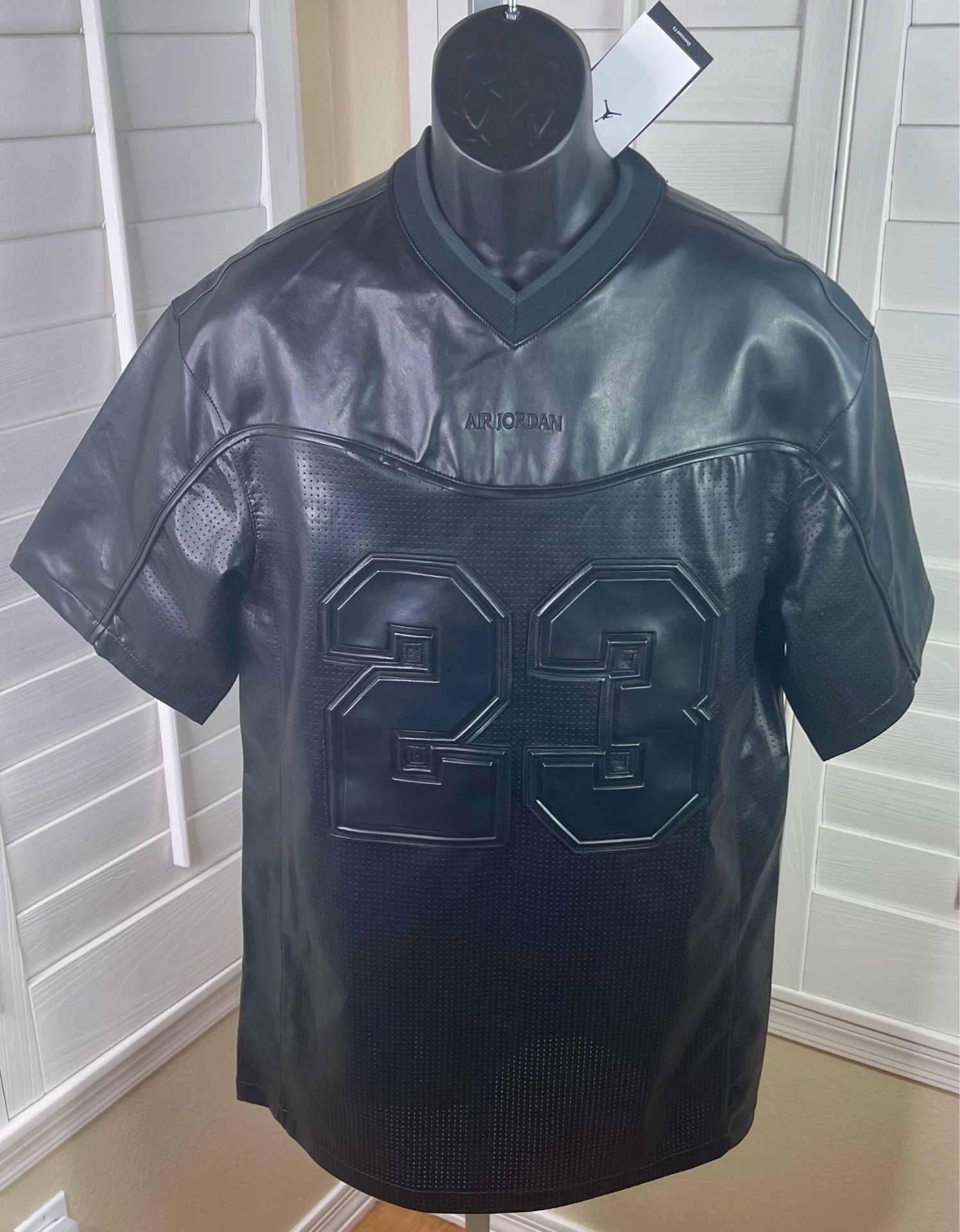 Air Jordan Flight Black Faux Leather Embossed Jersey Dress - HQ9184-010 - Women’s Size Small - New W/Tags $130.00