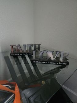 Faith and Love Decorative Word Sign Set (LOVE IS LOOSE NEEDS GLUE)( 59 AVE MISSOURI)