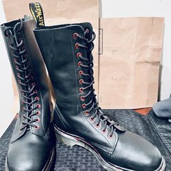 Dr. Martin Red Stitched 14 Eye Mens Boots.