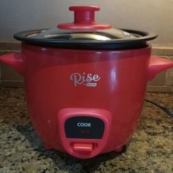Rise By Dash Mini Rice Cooker Steamer Removable Nonstick Pot, Keep Warm Function 2 cups for Soup, Stews, Grains & Oatmeal