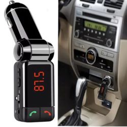 Wireless Bluetooth Car kit handsfree talk MP3 player fm transmitter dual car charger