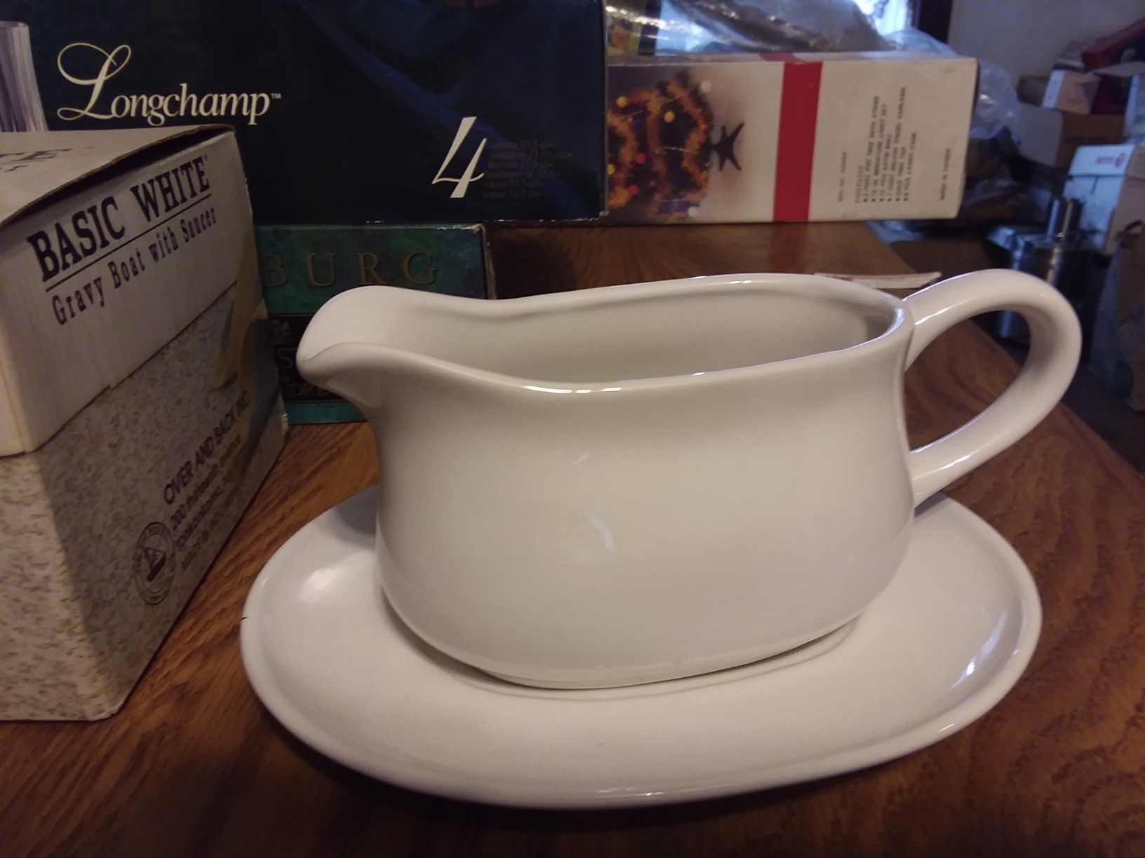 Gravy bowl and saucer