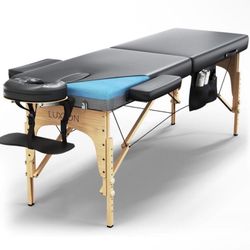 Luxton Home Premium Memory Foam Massage Table - Easy Set Up - Foldable & Portable with Carrying Case