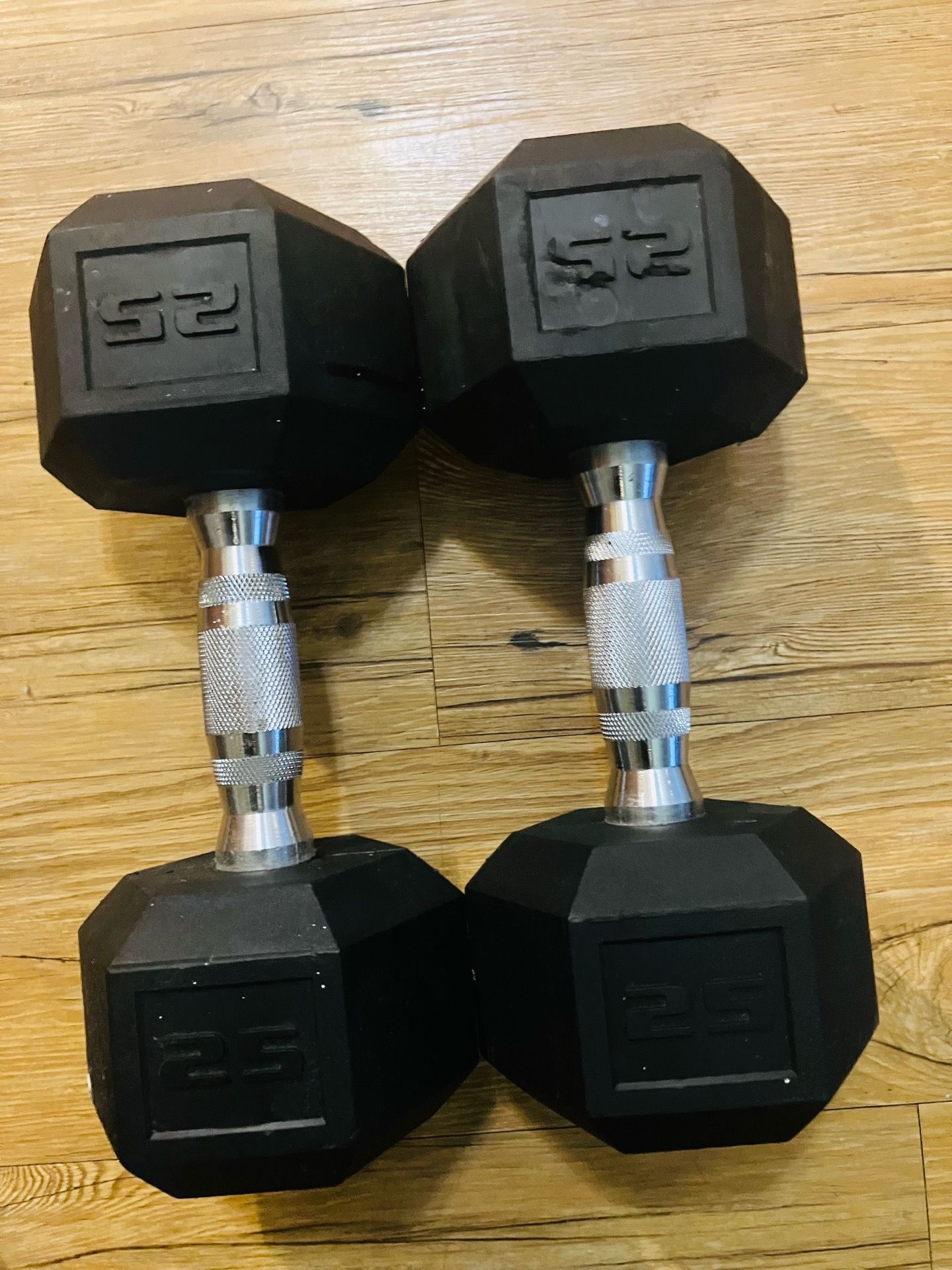 Pair of hex dumbbells 25 pounds