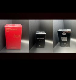 3pc Luxury Fragrance Bundle : Baccarat Rouge 540 , Aventus Creed , Dior Sauvage