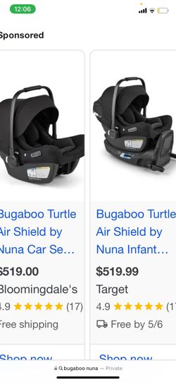 BUGABOO Turtle Air Shield By NUNA, Car Seat And Base