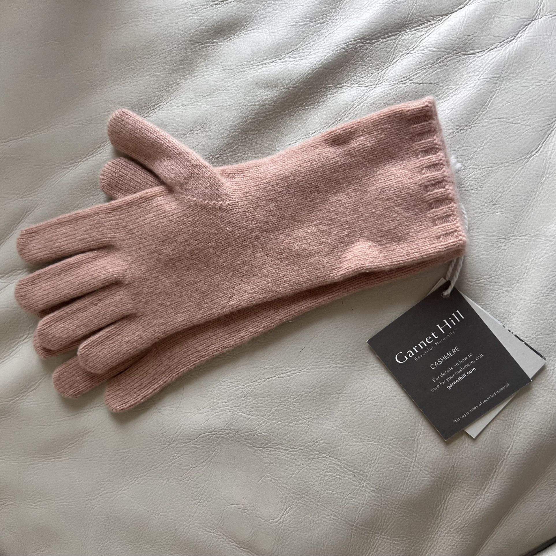 Garnet Hill Pink Cashmere Gloves NWT!