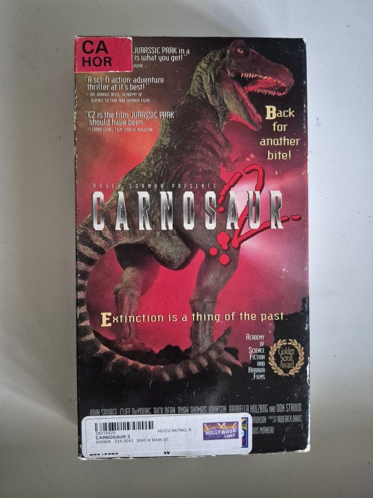 CARNOSAUR 2 (VHS, 1994) Sci-Fi, Horror, Action