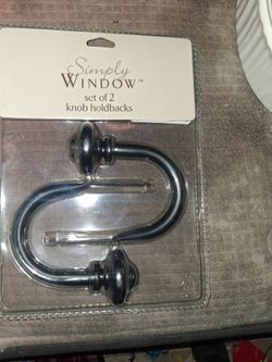 Simply window set of 2 knob holdbacks