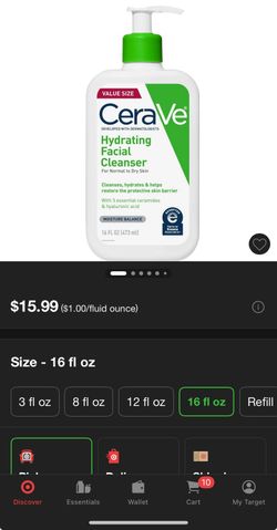 CeraVe Hydrating Facial Cleanser 16 oz 