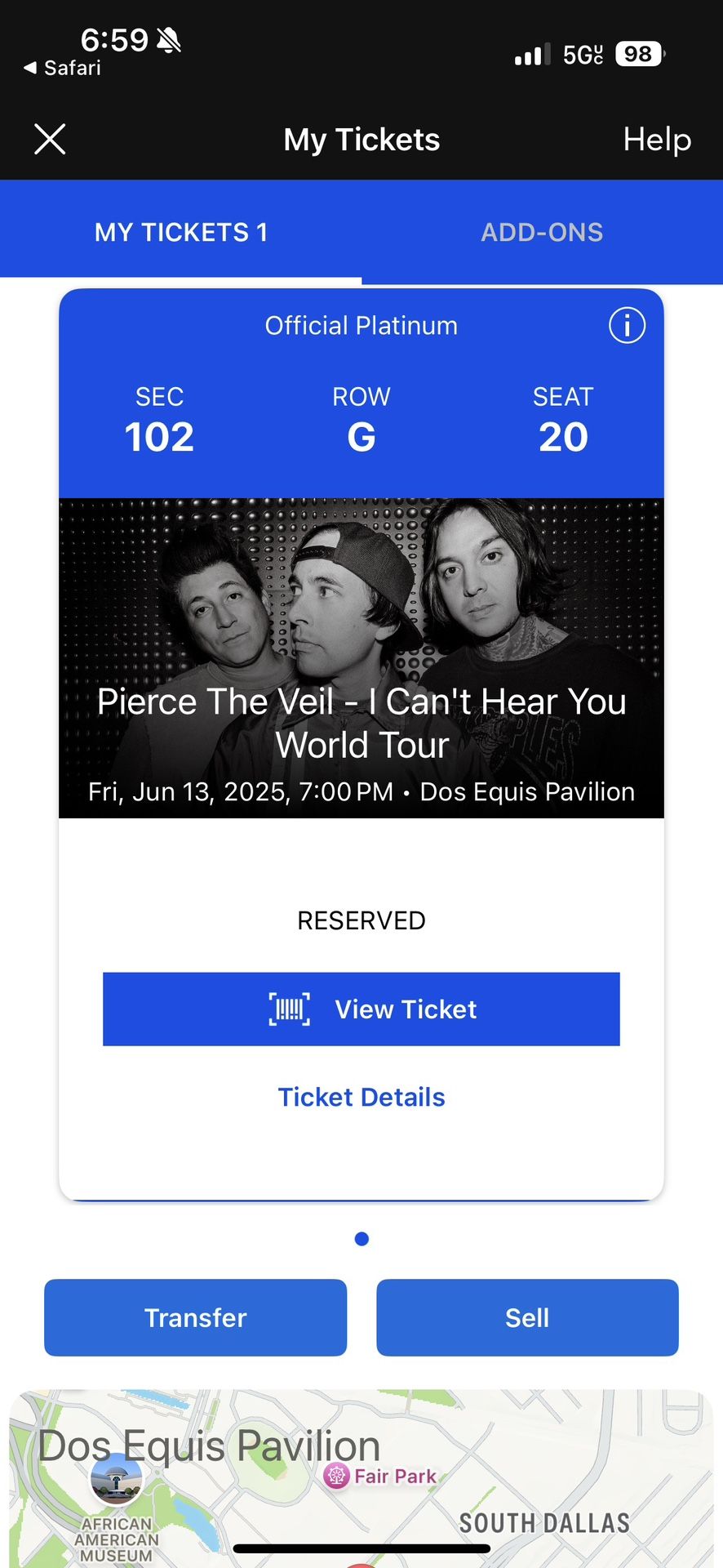 Pierce The Veil Ticket