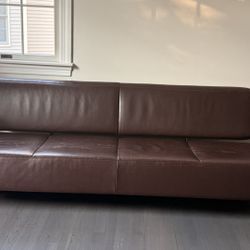  Vitra "Visavis" 4-Seat Sofa - In Dark-Brown Leather