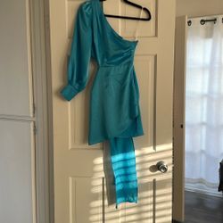 MOVING SALE - Blue Asymmetrical Dress