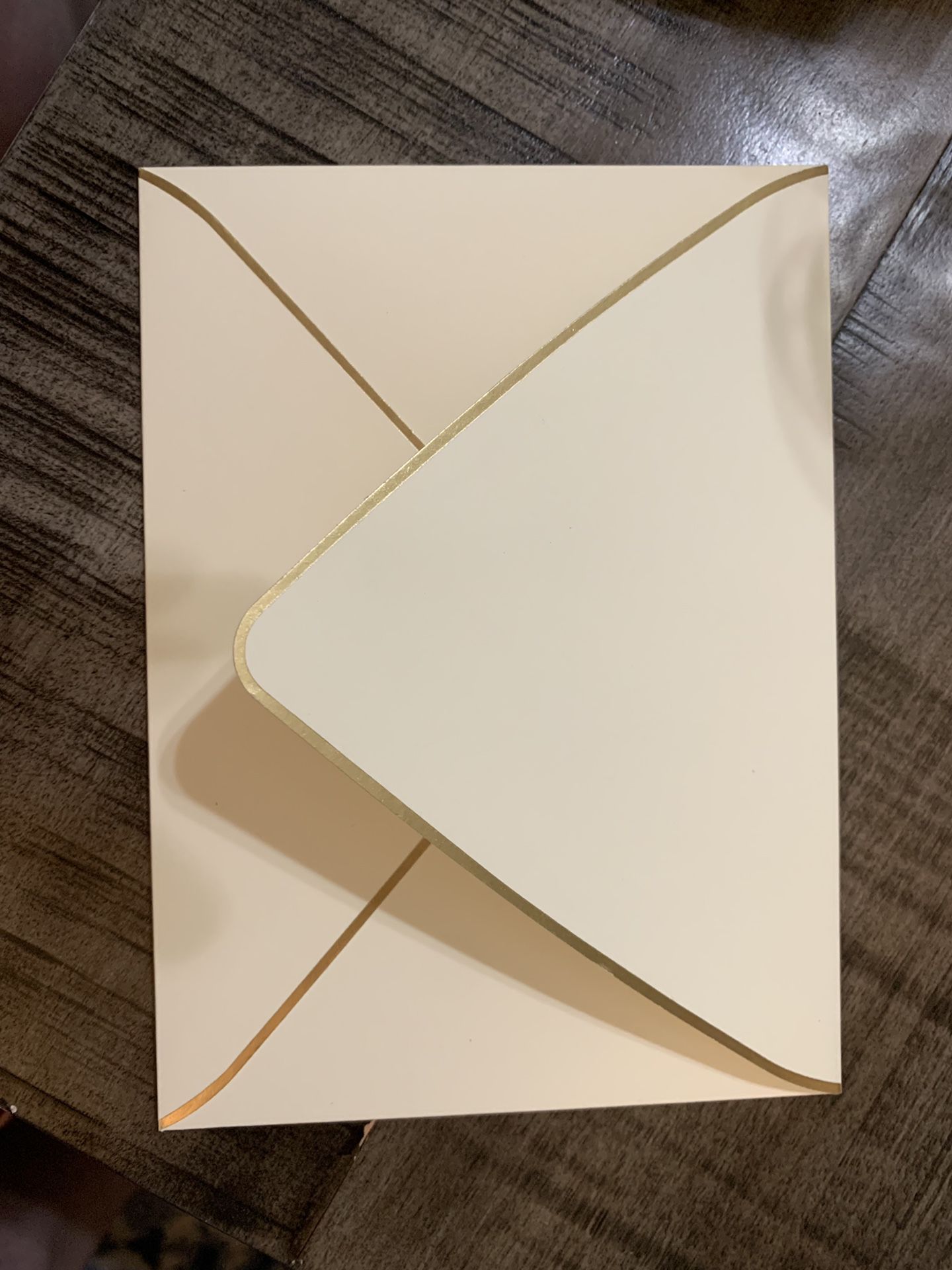 34 high quality ivory and gold wedding envelopes- nice weight