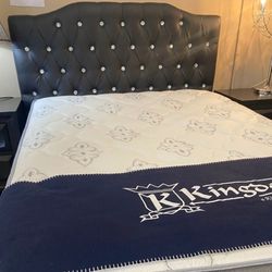 Tufted Black Queen Bed Frame / White Available 