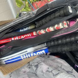 Tennis Racquets Rackets, Tons Of Sizes And Different Prices Head Penn Babolat Prince Wilson
