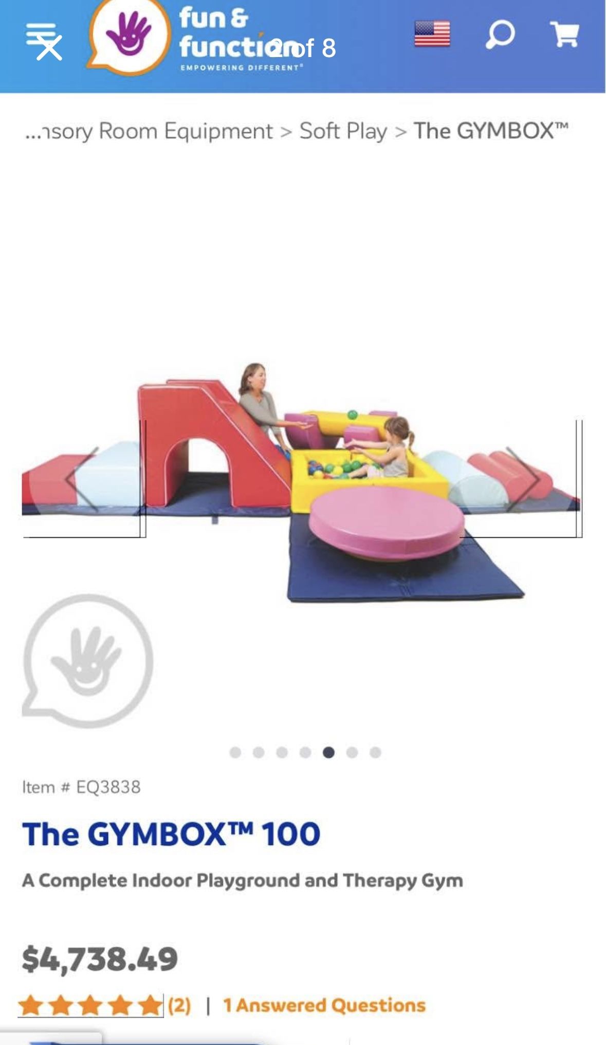GYMBOX 100 Indoor Playground and Therapy Gym - ages 3-8 - NEW sealed in packaging, mint condition.