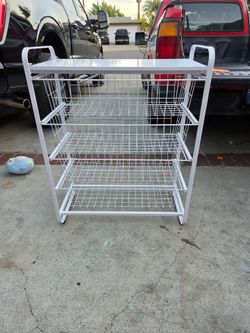 White 4-Tier Storage Basket Organizer