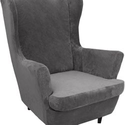 Wingback Chair Covers ( Dark Grey )