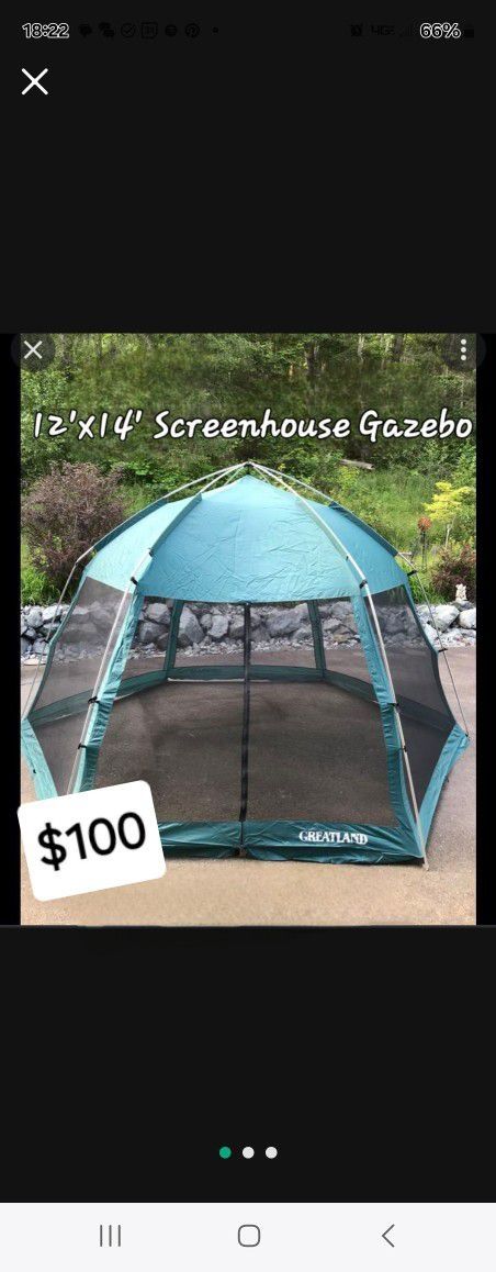 $150 12' x 14' SCREENROOM Clamshell Gazebo Tent (NIB)