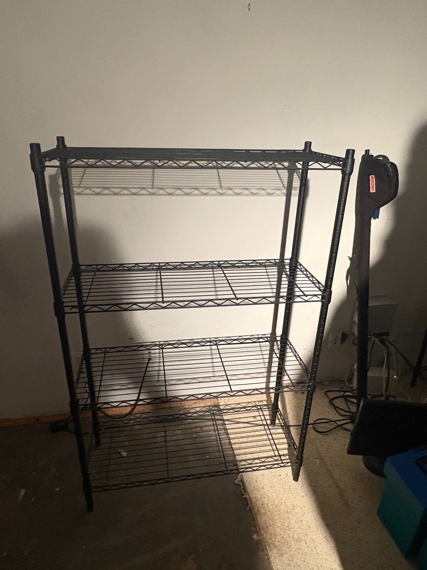 Durable Black Metal 4-Tier Shelving Unit