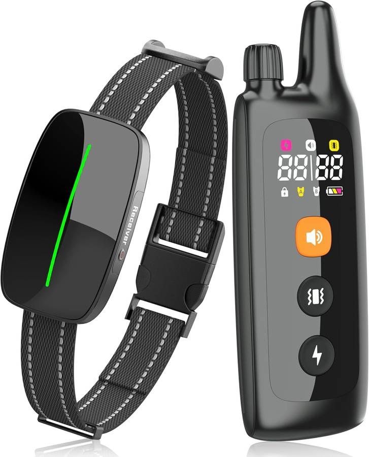 new Dog Training Shock Collar 4000FT Dog Bark Collar with Remote IP67 Waterproof 4 Training Modes Beep Vibration Shock Light Mode Magnetic Charger Ele