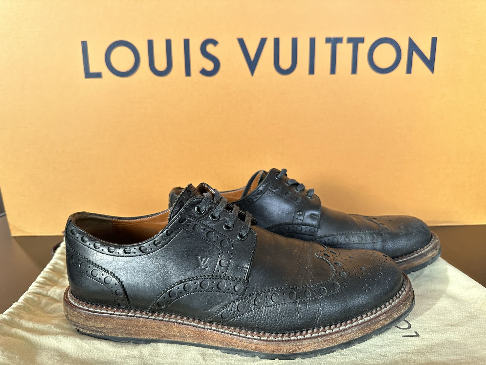 LOUIS VUITTON Dress shoes leather Brown mens Used