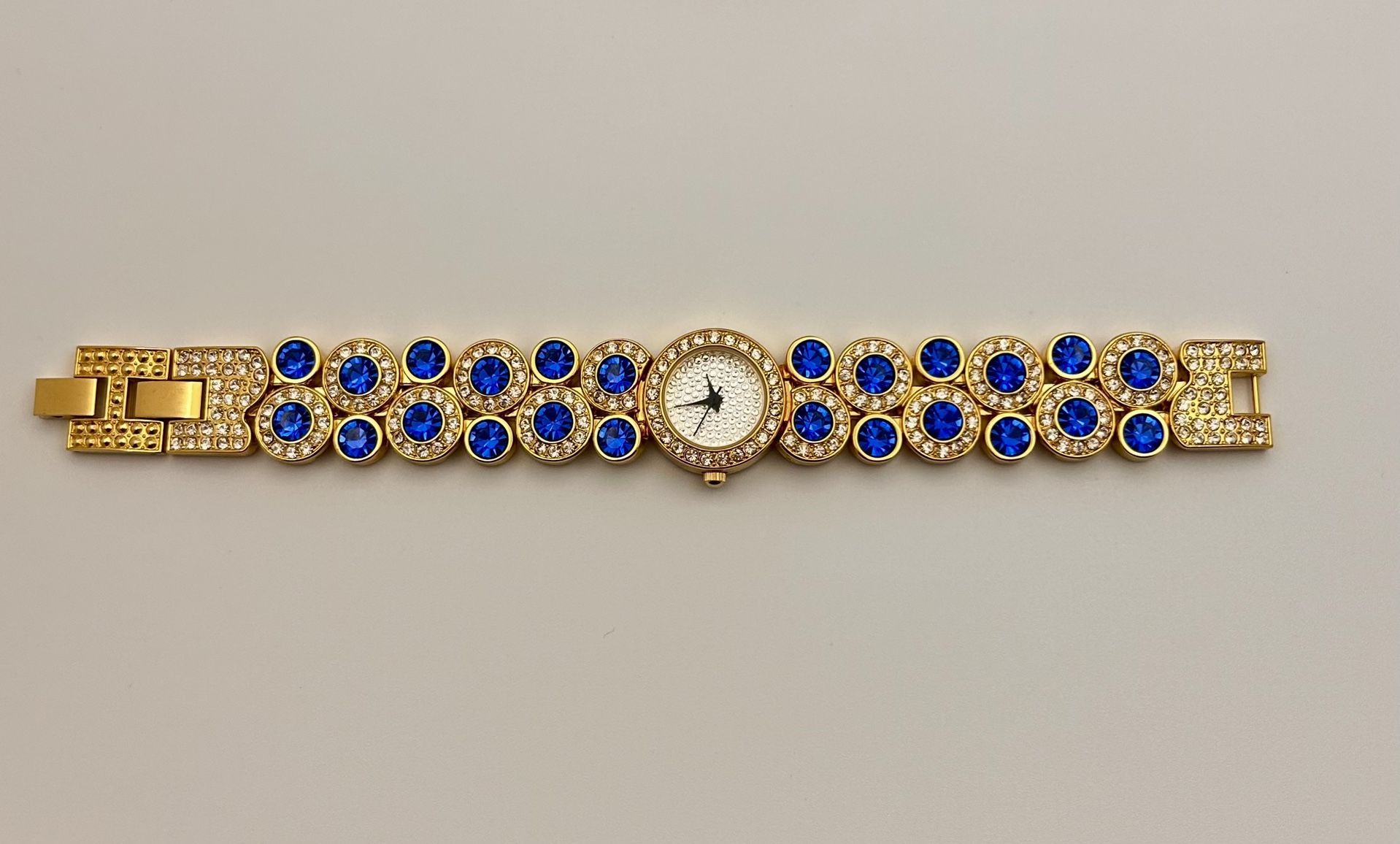 Vintage Suzanne Somers Rhinestone Watch gold tone, 22mm size  display picture 1