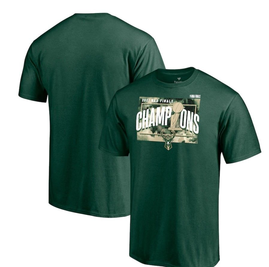 Milwaukee Bucks Fanatics Branded 2021 NBA Finals Champions Jumper Tie Dye T-Shirt - Hunter Green
