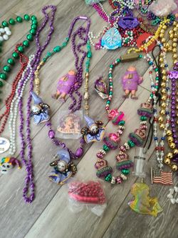 MARDI GRAS BEADS Flashing Lights On A Couple Of Them. 
