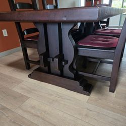 Solid Wood Trestle Style Table