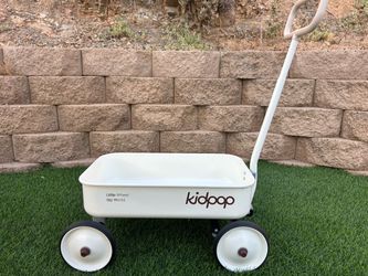PULA-Wild 2-in-1 Kids' Pull-Along Wagon Toddlers Push Walker for 2.5-8 Adjustable Handlebar, Birthday Gifts Max Weight 33 lbs (White)