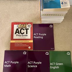 SAT & ACT Prep Books – Official ACT + C2 Subject Guides (Some Unused) 