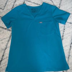 FIGS Women’s Scrub Top Size Small Catarina One Pocket Teal PO1772