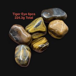 Tiger Eye Genuine Stones from Brazil Large Pieces (6pcs) 224.3g Total