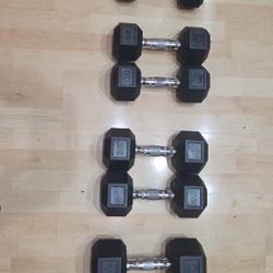Dumbbells - Pairs of 15s, 20s, 25s, 30s - Total 180 Pounds