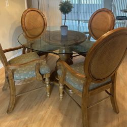 52” Wood & Glass 4 Seater Dining Set - FIRM PRICE - PICK UP IN HOLLYWOOD