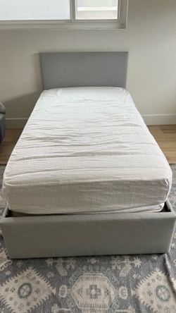 Twin frame bed gray color