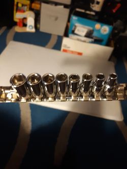 8 pc SAE Stanley 1/4 inch drive 6 point socket set
