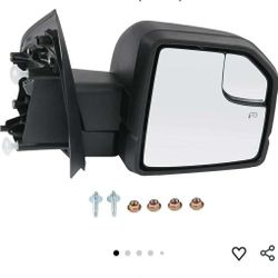 Passenger Side View Mirror Power Heated LED Signal Textured Black Right Compatible with 2015-2020 Ford F150 With Blind Spot Glass, Power Glass FL3Z176