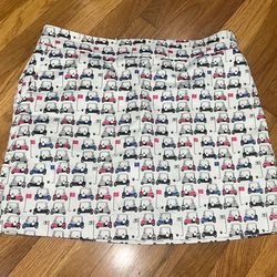 Izod Golf Skort Womens 12 White Blue Golf Carts Athletic Performance Skirt Short M23