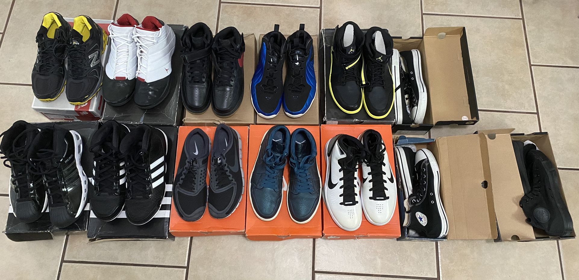 Nike, Adidas, Chuck Taylor All-Star And New Balance Shoe Lot. 10.5